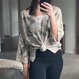 Camo knit top
